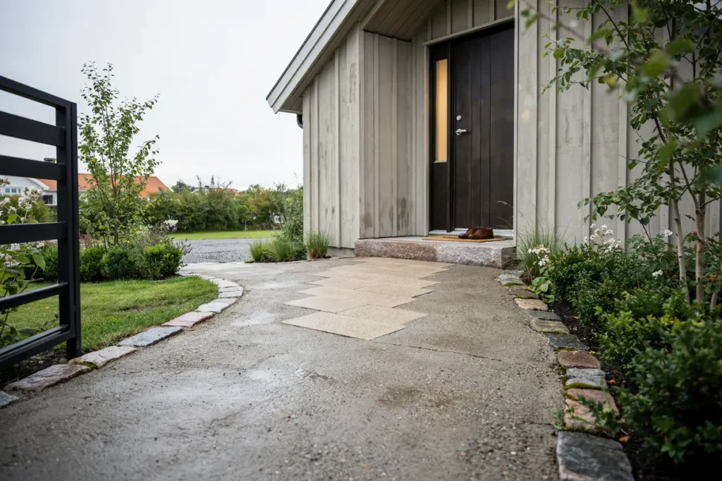 taktil och s ker stenl ggning vid entr n smarta val f r barnfamiljer och ldre hemma